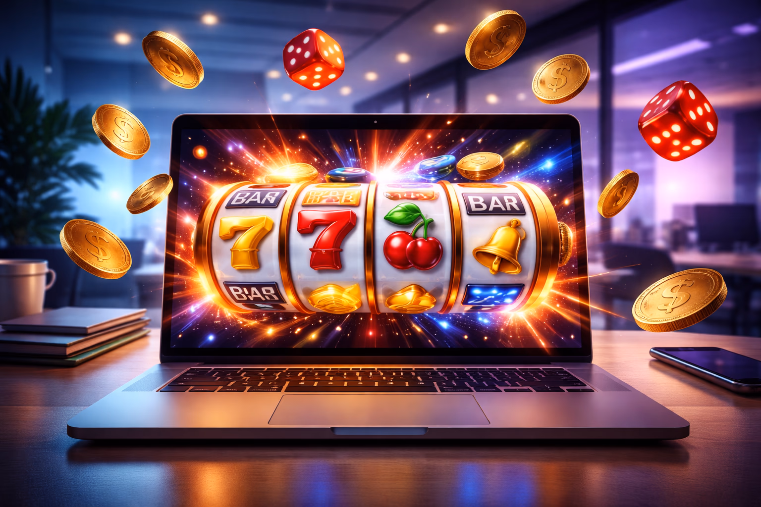 Modern desktop screen displaying the 77KK crash-style aviator game with bright multipliers and glowing bet controls in an immersive digital environment