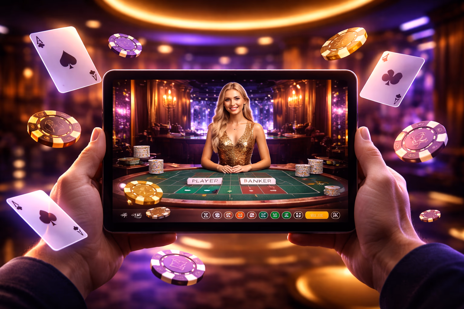 Focused casino enthusiast enjoying gameplay on a laptop in a warmly lit room featuring the immersive 77KK virtual gaming journey for Bangladesh